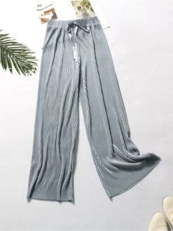 Women's Loungewear Pants Lounge Pants Pure Color Fashion Casual Comfort Home Daily Vacation Polyester Breathable Pant Elastic Waist Summer Spring Black Pink -Ladies Pajamas Store mbwlsy1681275603895