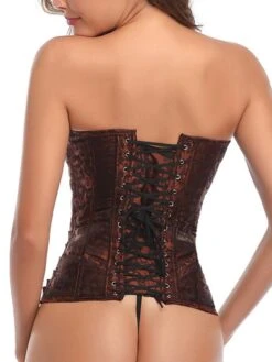 Women's Corsets Halloween Waist Trainer Body Shaper Pure Color Fashion Retro Hot Party Carnival Polyester Breathable Bandeau Embroidery Adjustable Summer Spring Brown -Ladies Pajamas Store mejxkp1691133306226