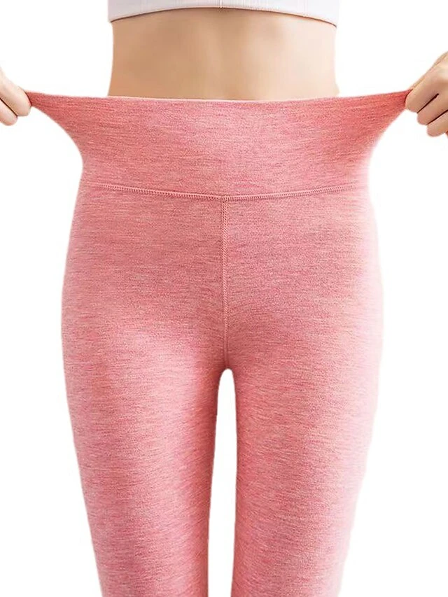 Women's Thermal Pants Pure Color Warm Fashion Simple Home Daily Bed Polyester Warm Breathable Long Pant Pant Elastic Waist Fall Winter Black Pink 3 Women's Thermal Pants Pure Color Warm Fashion Simple Home Daily Bed Polyester Warm Breathable Long Pant Pant Elastic Waist Fall Winter Black Pink
