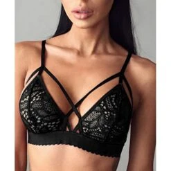 Women's Wireless Bras 3/4 Cup Solid Colored Pure Color Hook & Eye Xmas Christmas Polyester Sexy 1PC Black Wine -Ladies Pajamas Store mjatjm1532401009575