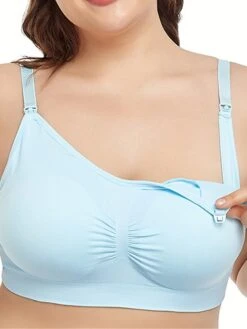 Women's Plus Size Maternity Nursing Bra Wireless Solid Home Daily Bed Nylon Breathable Straps Sleeveless Backless Summer Spring Charming Purple Black -Ladies Pajamas Store mlyioo1696231969220