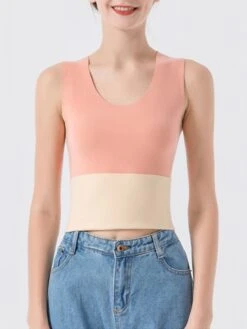 Women‘s Pajamas Winter Top Thermal Underwear Pjs Pure Color Simple Comfort Soft Home Daily Bed Polyester Warm Crew Neck Sleeveless Winter Fall Purple Pink -Ladies Pajamas Store mnmhhd1665661903697