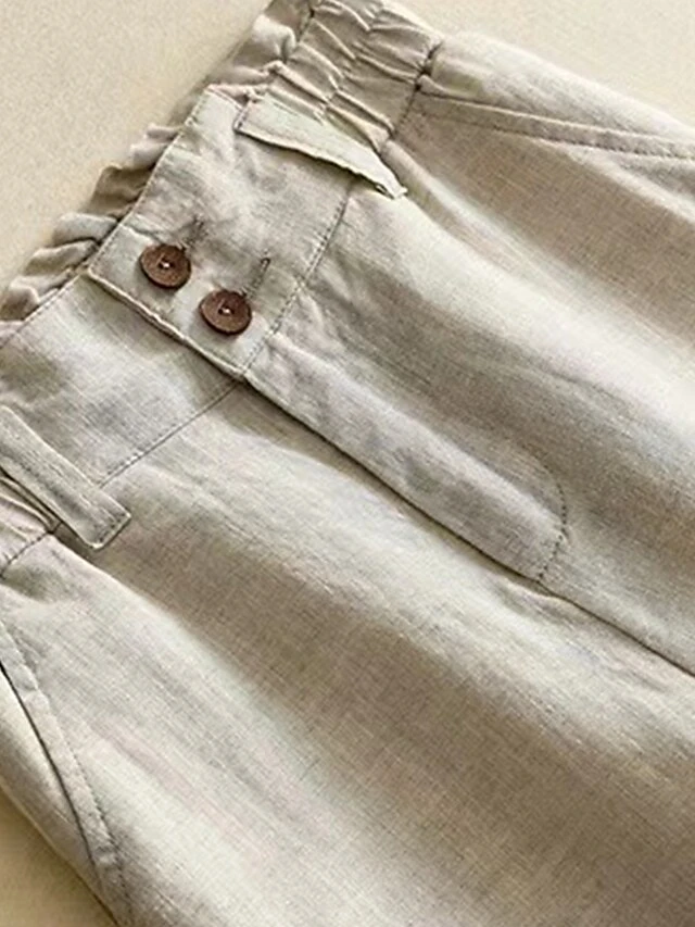 Women's Plus Size Loungewear Pants Pure Color Basic Casual Comfort Home Daily Vacation Cotton Breathable Pant Pocket Summer Spring Black White 7 Women's Plus Size Loungewear Pants Pure Color Basic Casual Comfort Home Daily Vacation Cotton Breathable Pant Pocket Summer Spring Black White - Image 5