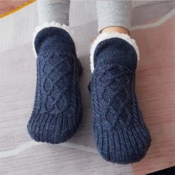 Women's 1 Pair Socks Slipper Socks Fashion Comfort Novelty Fleece Solid Colored Casual Daily Indoor Warm Winter Fall Black Blue Wine -Ladies Pajamas Store mpubvv1664445565626