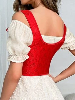 Women's Shapewear Flower Corsets Party Christmas Wedding Party Cotton Blend Breathable Straps Sleeveless Backless Summer Spring Black White -Ladies Pajamas Store mvoewg1697170344514