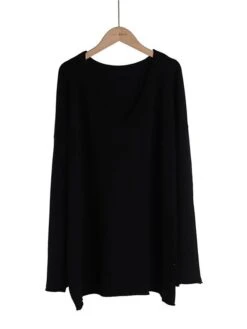 Women's Loungewear Top Pure Color Simple Casual Comfort Home Daily Going Out Rayon Warm V Wire Long Sleeve Fall Winter Black Yellow -Ladies Pajamas Store mwjmoz1695281841317