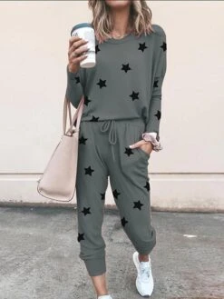 Women's Loungewear Sets Star Fashion Comfort Soft Home Daily Bed Spandex Breathable Crew Neck Long Sleeve Hoodie Pant Pocket Elastic Waist Fall Winter Lake Blue Black 12 Women's Loungewear Sets Star Fashion Comfort Soft Home Daily Bed Spandex Breathable Crew Neck Long Sleeve Hoodie Pant Pocket Elastic Waist Fall Winter Lake Blue Black -Ladies Pajamas Store mxuidi1693467411668