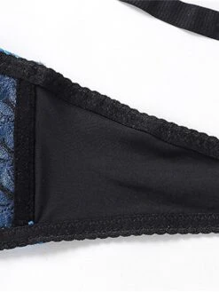 Women's Lace Bras Underwire Bras Fixed Straps Adjustable Full Coverage V Neck Breathable Push Up Pure Color Flower / Floral Hook & Eye Date Casual Daily Nylon Sexy 1PC White Blue / Bras & Bralettes -Ladies Pajamas Store nadeub1640852426892