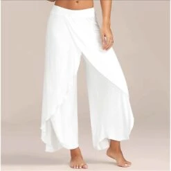 Women's Plus Size Loungewear Bottom Nighty 1 PCS Pure Color Simple Comfort Sport Home Street Airport Polyester Breathable Gift Long Pant Pant Basic Elastic Waist Spring Summer Green Black