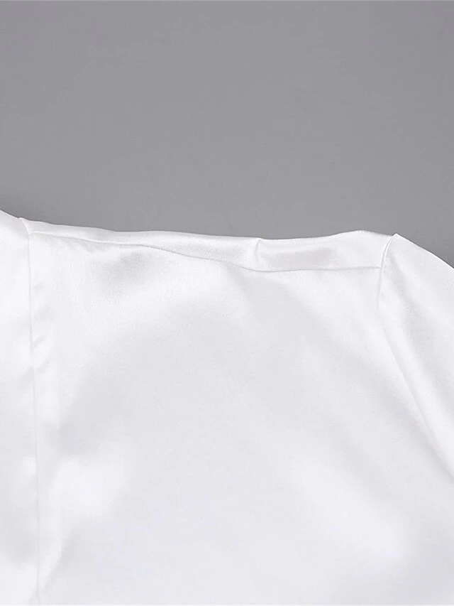 Women's Pajamas Bathrobe Robes Gown Pure Color Fashion Casual Comfort Home Daily Bed Satin Breathable V Wire Long Sleeve Feather Summer Fall White 10 Women's Pajamas Bathrobe Robes Gown Pure Color Fashion Casual Comfort Home Daily Bed Satin Breathable V Wire Long Sleeve Feather Summer Fall White - Image 8