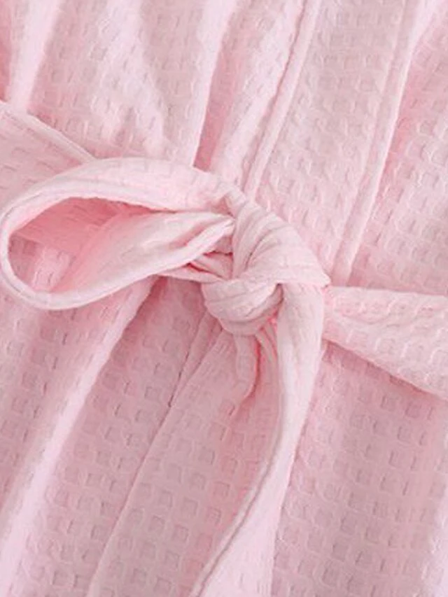 Women's Pajamas Bathrobe Robes Gown Pure Color Simple Casual Comfort Home Daily Bed Polyester Breathable V Wire Long Sleeve Pocket Belt Included Fall Winter Pink Women's Long Sleeves~~ Light Blue 8 Women's Pajamas Bathrobe Robes Gown Pure Color Simple Casual Comfort Home Daily Bed Polyester Breathable V Wire Long Sleeve Pocket Belt Included Fall Winter Pink Women's Long Sleeves~~ Light Blue - Image 6