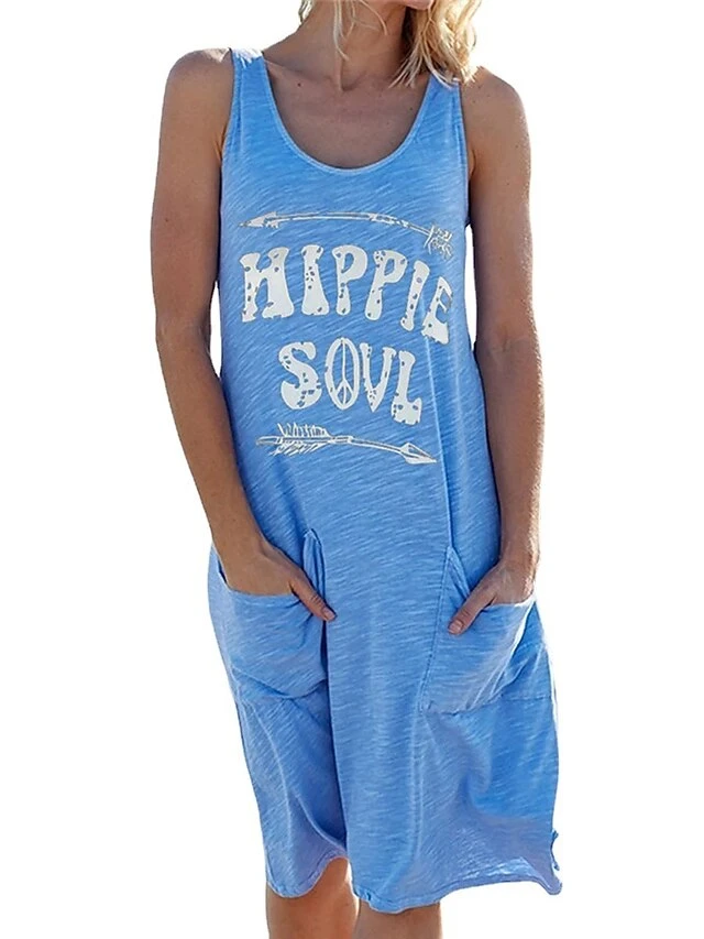 Women's Loungewear Nightshirt Dress Letter Fashion Casual Street Date Airport Cotton Spandex Jersey Breathable Crew Neck Sleeveless Pocket Summer Spring Black White 8 Women's Loungewear Nightshirt Dress Letter Fashion Casual Street Date Airport Cotton Spandex Jersey Breathable Crew Neck Sleeveless Pocket Summer Spring Black White - Image 6