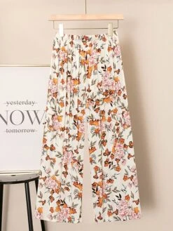 Women's Plus Size Pants Stripe Flower Casual Comfort Home Daily Cotton Blend Comfort Long Pant Pant Spring Fall 1# 2# -Ladies Pajamas Store nknjug1690443705582