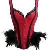 Women's Black And Red Corsets Dark Purple Corsets Shapewear Patchwork Corsets Party Halloween Club Polyester Breathable Straps Sleeveless Backless Feather Summer Spring Red Purple 1 Women's Black And Red Corsets Dark Purple Corsets Shapewear Patchwork Corsets Party Halloween Club Polyester Breathable Straps Sleeveless Backless Feather Summer Spring Red Purple -Ladies Pajamas Store nnnqvn1697181682390