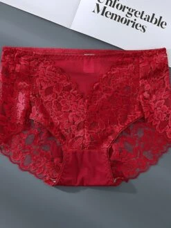 Women's Sexy Panties Brief Underwear 1pc / Pack Underwear Fashion Sexy Lace Lace Nylon Mid Waist Sexy Black Red White S M L -Ladies Pajamas Store nnzdep1660292189600