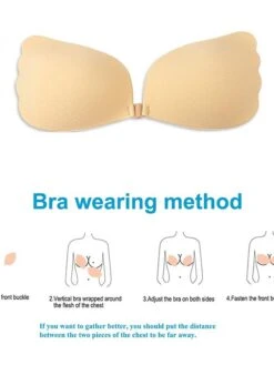 Women's Plus Size Bras & Bralettes Adhesive Bra Strapless 3/4 Cup Solid Color Micro-elastic Breathable Push Up Invisible Wedding Party Party & Evening Silica Gel 805-1 Skin Tone / 1 PC -Ladies Pajamas Store nrcsom1657074224359