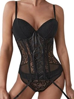 Corset Women's Corsets Halloween Prom Party & Evening Club Black Sexy Overbust Corset Buckle Backless Tummy Control Lace Summer Spring -Ladies Pajamas Store ntkghg1656410678345