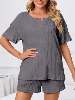 Women's Plus Size Loungewear Sets Pure Color Casual Comfort Soft Home Street Daily Polyester V Wire Short Sleeve T Shirt Tee Shorts Pocket Summer Spring Black Pink 38 Women's Plus Size Loungewear Sets Pure Color Casual Comfort Soft Home Street Daily Polyester V Wire Short Sleeve T Shirt Tee Shorts Pocket Summer Spring Black Pink -Ladies Pajamas Store ntwnvr1679463226631