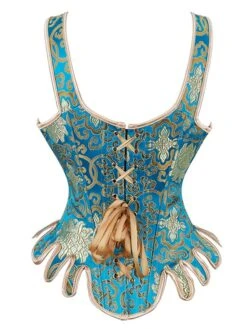 Corset Women's Corsets Halloween Party & Evening Club Black Blue Comfortable Overbust Corset Hook & Eye Lace Up Retro Tummy Control Push Up Flower Spring Fall Winter -Ladies Pajamas Store nvjpry1658476219585