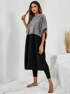 Women's Robes Gown Pure Color Comfort Home Polyester Comfort Short Sleeve Pullover Pocket Hoodie Summer Red Blue -Ladies Pajamas Store nvqzrm1690446016922