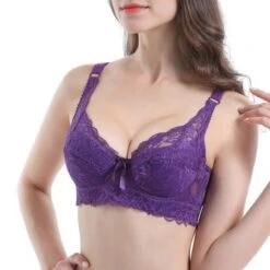 Women's Push Up Bras 3/4 Cup Lace Pure Color Hook & Eye Daily Wear POLY 1PC White Black / Plus Size / Plus Size -Ladies Pajamas Store oanlgf1617265449224