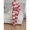 Women's Pajamas Jumpsuit Elk Snowflake Warm Fashion Casual Xmas Home Christmas Daily Polyester Breathable Hoodie Long Sleeve Pocket Fall Winter Black White -Ladies Pajamas Store oaxewt1692348347142