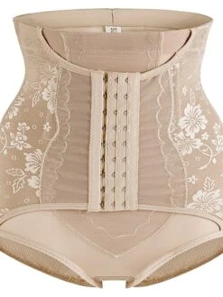 Women's Plus Size Shapewear Waist Trainer Body Shaper Flower Sport Casual Daily Going Out Polyester Breathable Summer Spring Black Khaki -Ladies Pajamas Store obnsai1681880792914