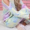 Women's Loungewear Sets Tie Dye Sport Casual Comfort Home Street Daily Polyester Breathable Crew Neck Long Sleeve Hoodie Pant Pocket Hole Fall Winter Yellow -Ladies Pajamas Store ofjzuf1693474801170