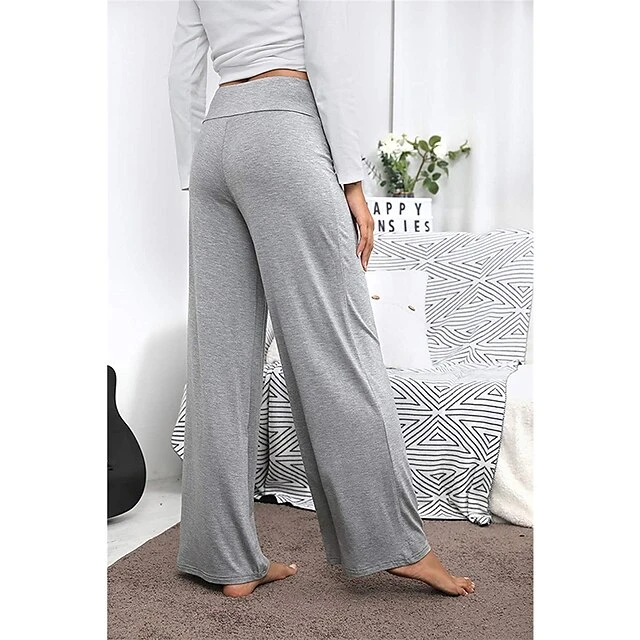 Women's Loungewear Pants Nighty 1 PCS Pure Color Fashion Simple Comfort Home Daily Vacation Cotton Breathable Long Pant Elastic Waist Basic Summer Spring Black Wine 5 Women's Loungewear Pants Nighty 1 PCS Pure Color Fashion Simple Comfort Home Daily Vacation Cotton Breathable Long Pant Elastic Waist Basic Summer Spring Black Wine - Image 3