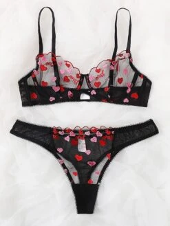 Women's Sexy Lingerie Sexy Bodies Sets Lingerie Set 1 Set Pure Color Romantic Fashion Home Valentine's Day Polyester Sleeveless Embroidery Buckle Summer Black / Super Sexy -Ladies Pajamas Store ohnyfe1638532401703