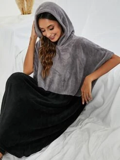 Women's Robes Gown Pure Color Comfort Home Polyester Comfort Short Sleeve Pullover Pocket Hoodie Summer Red Blue -Ladies Pajamas Store oivydl1690446015540