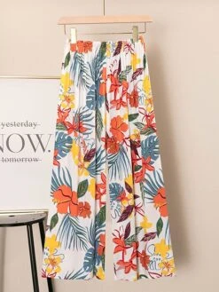 Women's Plus Size Pants Stripe Flower Casual Comfort Home Daily Cotton Blend Comfort Long Pant Pant Spring Fall 1# 2# -Ladies Pajamas Store oiyhdq1690443706042