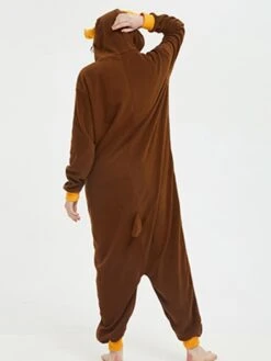 Women's Winter Hoodie Onesies Pajama For Adult Jumpsuits Animal Cartoon Comfort Funny Soft Home Christmas Daily Cotton Warm Hoodie Long Sleeve Pocket Winter Fall Yellow Brown / Pjs -Ladies Pajamas Store olyezd1665476336338