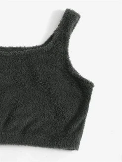 Women's Solid Plush Tank Top And Pants Lounge Sets Casual Comfort Soft Home Street Daily Polyester Breathable Elastic Waist Fall Winter Black White -Ladies Pajamas Store oqthwa1688541586428