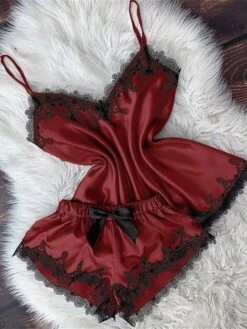 Women's Loungewear Sets 2 Pieces Patchwork Fashion Simple Comfort Street Date Airport Polyester Breathable Straps Sleeveless Strap Top Pant Summer Spring Black Pink -Ladies Pajamas Store orgsal1680599050339