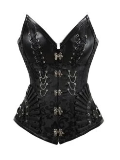 Women's Body Shaper Pure Color Corsets Retro Punk & Gothic Daily Going Out Polyester Breathable Sleeveless Adjustable Summer Spring Black