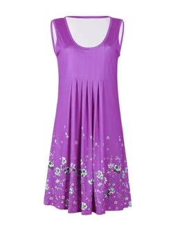 Women's Plus Size Loungewear Nightgown Nightshirt Dress Flower Simple Casual Comfort Home Daily Going Out Polyester Breathable Sleeveless Summer Spring Yellow Pink -Ladies Pajamas Store ovjlqf1678257327989