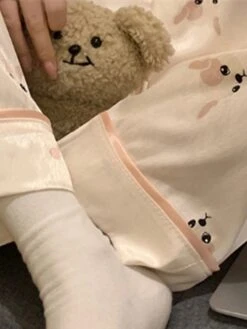 Women's Loungewear Sets 2 Pieces Dog Fashion Casual Comfort Street Daily Date Polyester Breathable Lapel Long Sleeve Pant Button Fall Winter Pink -Ladies Pajamas Store ovqriv1692257119152