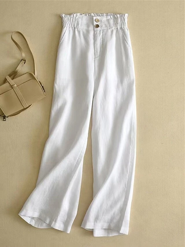 Women's Plus Size Loungewear Pants Pure Color Basic Casual Comfort Home Daily Vacation Cotton Breathable Pant Pocket Summer Spring Black White 15 Women's Plus Size Loungewear Pants Pure Color Basic Casual Comfort Home Daily Vacation Cotton Breathable Pant Pocket Summer Spring Black White - Image 13