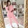 Women's Loungewear Sweatsuit Sets 2 Pieces Pure Color Warm Fashion Sport Home Street Airport Knit Off Shoulder Long Sleeve Sweater Pant Fall Winter Lotus Pink Black -Ladies Pajamas Store pdhnew1694180825908