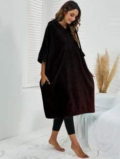 Women's Robes Gown Pure Color Comfort Home Polyester Comfort Hoodie Short Sleeve Pullover Pocket Hoodie Summer Black Light Green 18 Women's Robes Gown Pure Color Comfort Home Polyester Comfort Hoodie Short Sleeve Pullover Pocket Hoodie Summer Black Light Green -Ladies Pajamas Store pdsgzl1690446016419