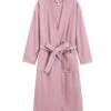 Women's Robe Pure Color Simple Casual Comfort Home Bed Wedding Party Polyester Breathable V Wire Long Sleeve Fall Winter White Pink