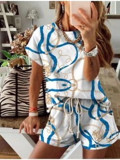 Women's Loungewear Sets Tie Dye Sport Casual Comfort Home Street Daily Cotton Breathable Crew Neck Short Sleeve T Shirt Tee Shorts Pocket Summer Spring White Yellow -Ladies Pajamas Store phcelg1688103144746