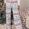 Women's Christmas Loungewear Pants Heart Elk Casual Comfort Soft Home Xmas Daily Polyester Pant Fall Winter Black White -Ladies Pajamas Store pqbykk1694164379129
