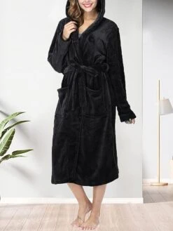 Women's Robe Bathrobe Robes Gown Star Simple Casual Soft Home Daily Bed Polyester Warm Hoodie Long Sleeve Fall Winter Black Purple 7 Women's Robe Bathrobe Robes Gown Star Simple Casual Soft Home Daily Bed Polyester Warm Hoodie Long Sleeve Fall Winter Black Purple -Ladies Pajamas Store ptvykd1689581294061