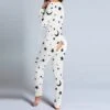 Women's Pajamas Onesie Jumpsuit Nighty 1 PCS Graphic Prints Milk Cow Fashion Simple Comfort Home Daily Bed Polyester Breathable Gift V Wire Long Sleeve Print Spring Fall Black Red -Ladies Pajamas Store pwkesl1646301855925