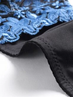 Women's Lace Bras Underwire Bras Fixed Straps Adjustable Full Coverage V Neck Breathable Push Up Pure Color Flower / Floral Hook & Eye Date Casual Daily Nylon Sexy 1PC White Blue / Bras & Bralettes -Ladies Pajamas Store pxxpao1640852427850