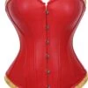 Women's Corsets Halloween Prom Party & Evening Club Red Spandex Sexy Overbust Corset Hook & Eye Backless Tummy Control Pure Color Fall Winter -Ladies Pajamas Store pyphca1663064030816