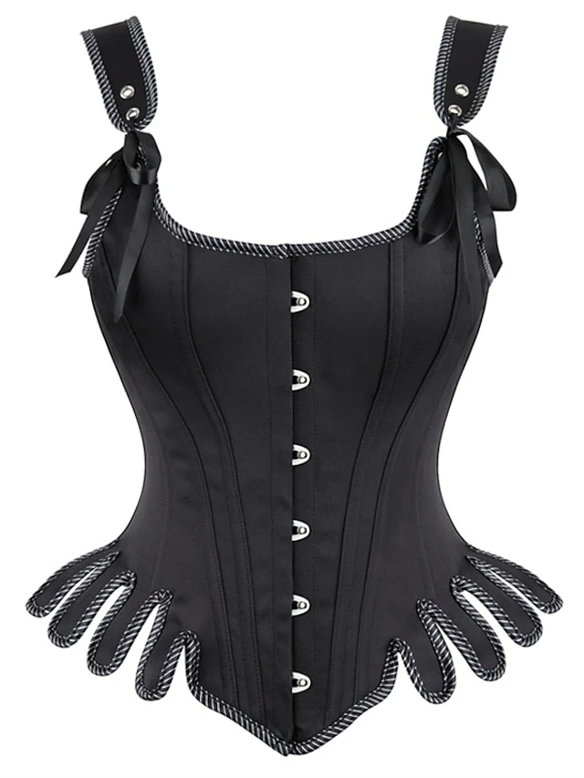 Corset Women's Corset Tops Party & Evening Club Black Blue Sexy Overbust Corset Hook & Eye Lace Up Retro Tummy Control Push Up Flower Fall Winter 6 Corset Women's Corset Tops Party & Evening Club Black Blue Sexy Overbust Corset Hook & Eye Lace Up Retro Tummy Control Push Up Flower Fall Winter - Image 4