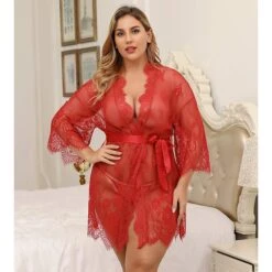 Women's Plus Size Sexy Lingerie Chemises & Negligees Spandex Transparent White Black / Super Sexy -Ladies Pajamas Store qasixm1645693588151